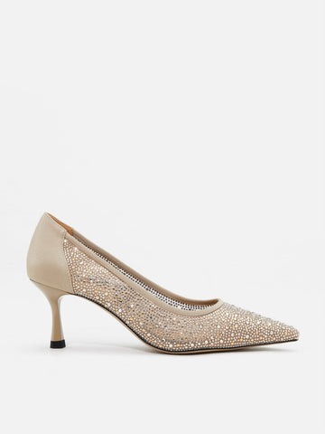 Agatha Crystal Embellished Pointed Toe Heels