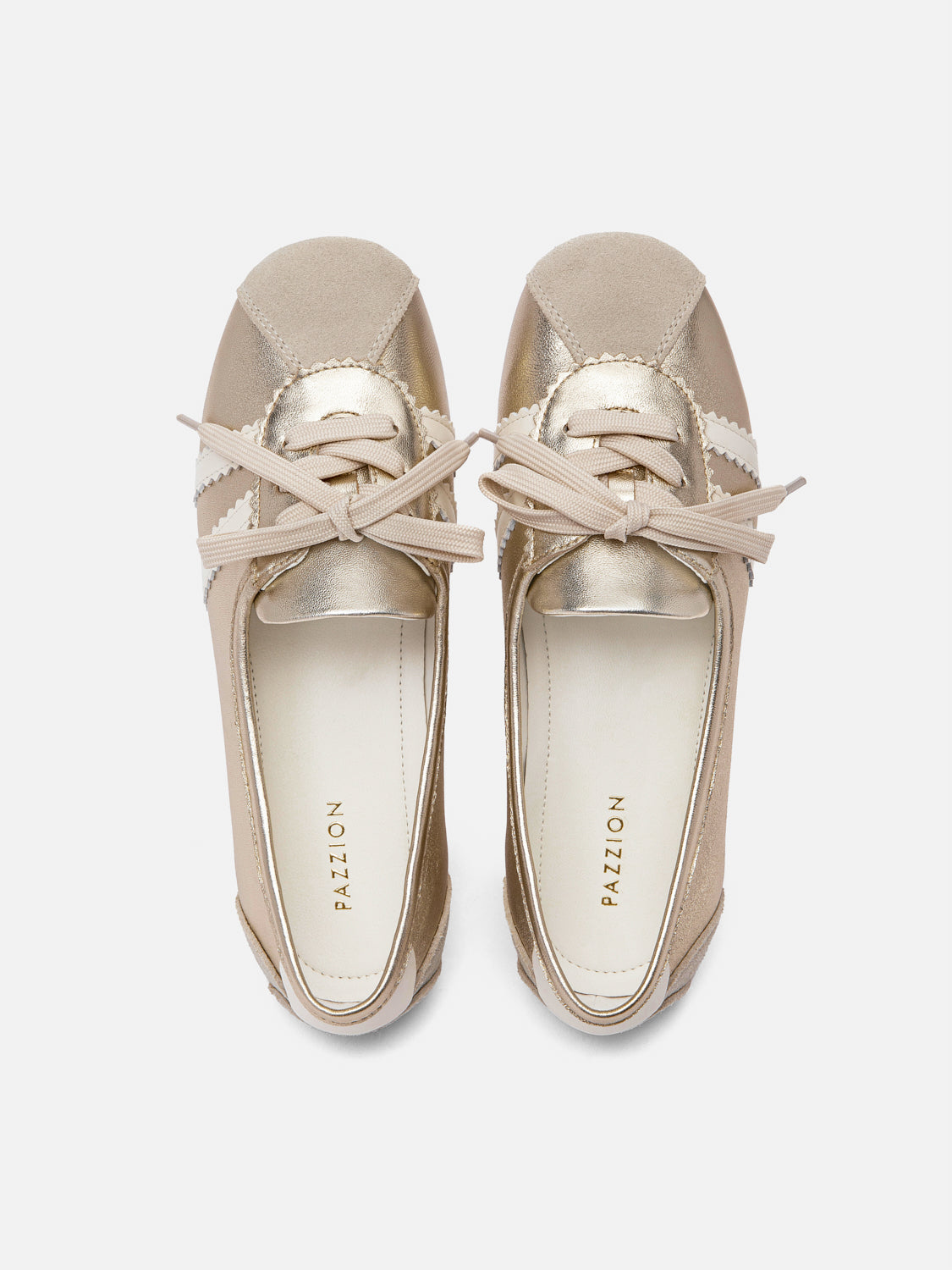 PAZZION, Alice Ballerina Sneakers, Gold