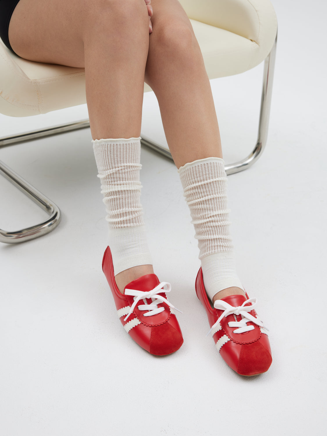 PAZZION, Alice Ballerina Sneakers, Red