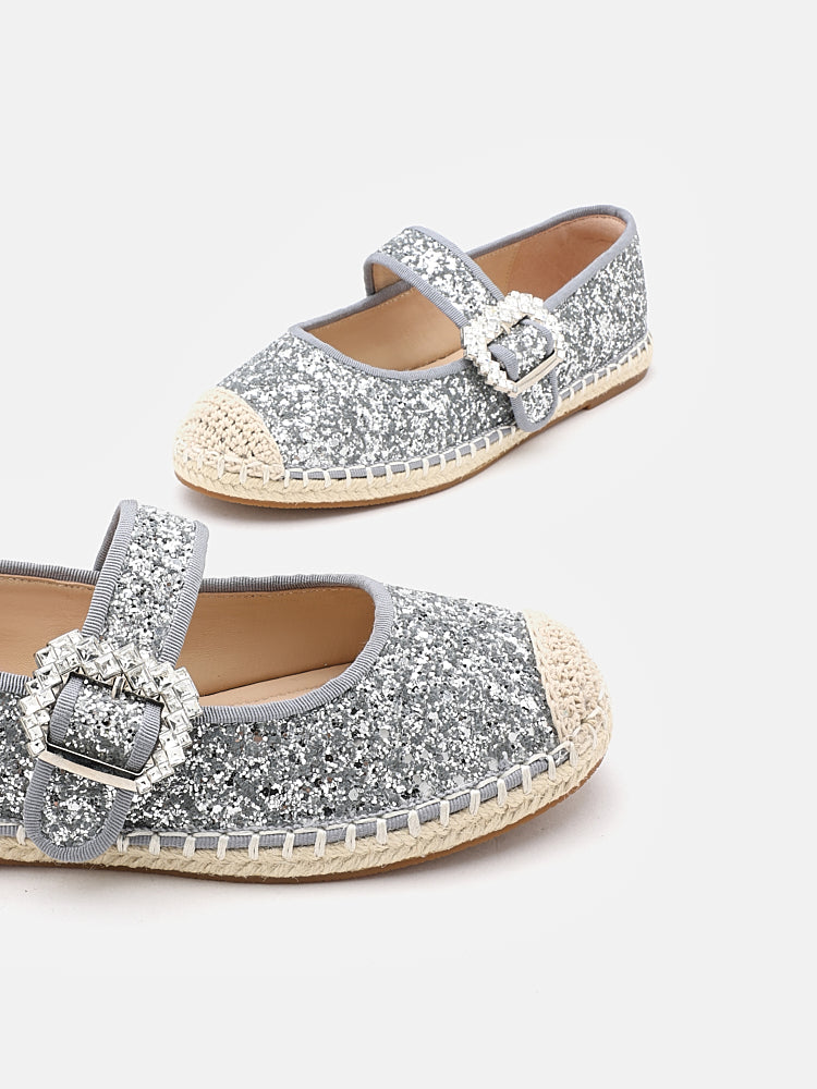 SALE Alivia Glitter Mary Janes Espadrilles PAZZION