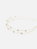 PAZZION, Allegra Diamante Double Hair Band, Gold