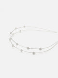 PAZZION, Allegra Diamante Double Hair Band, Silver