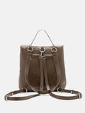 PAZZION, Allegra Silver Lock Leather Bag, Brown