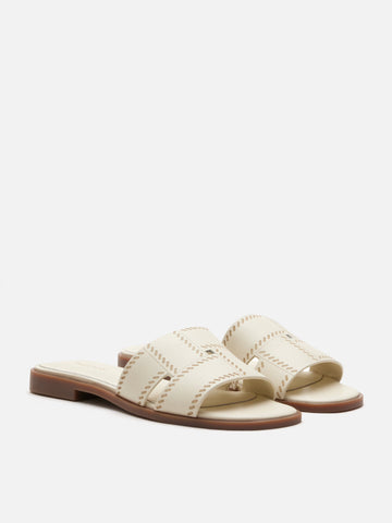 Alouette Woven Leather Slides