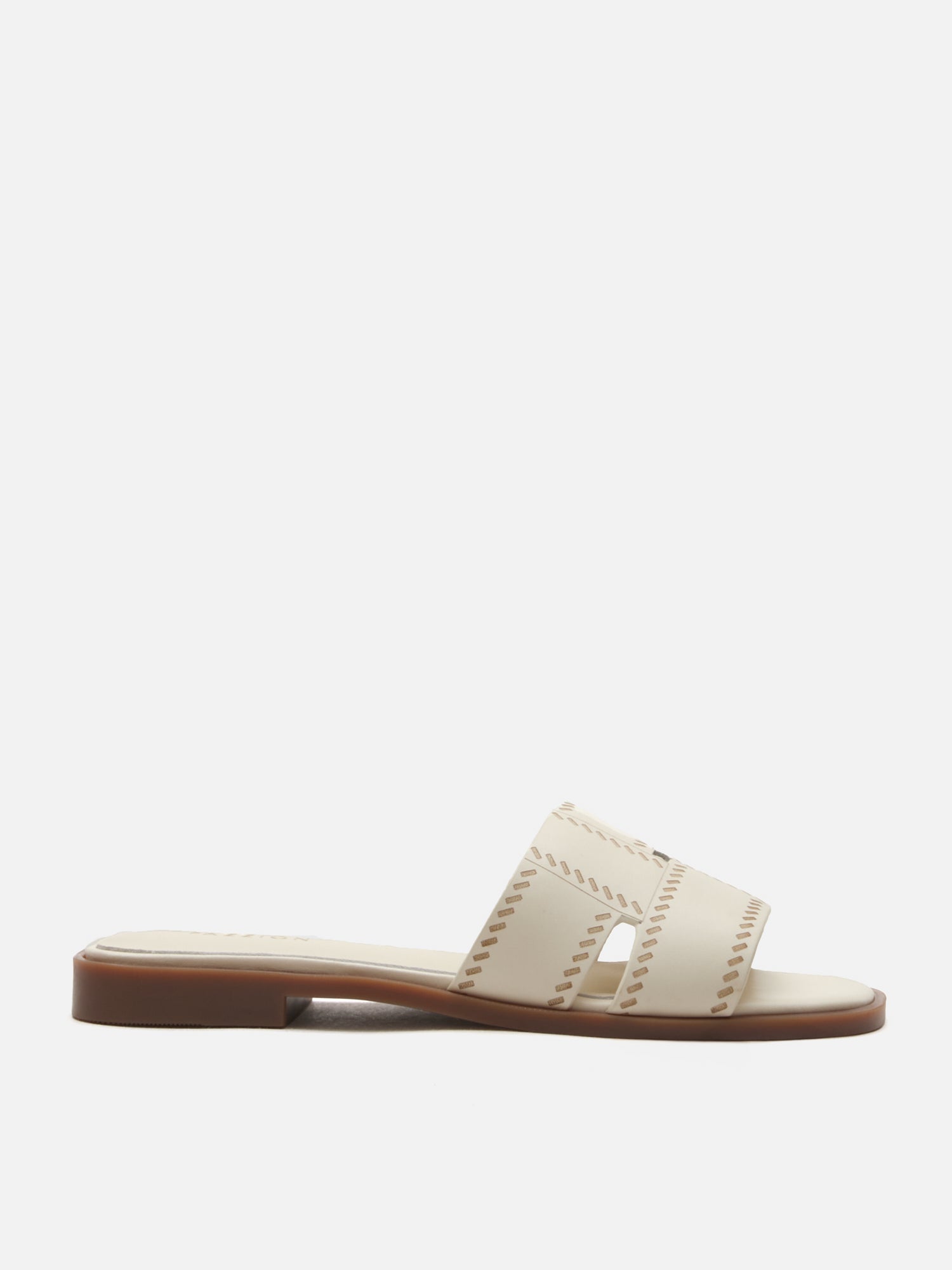 PAZZION, Alouette Woven Leather Slides, Beige