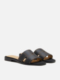 PAZZION, Alouette Woven Leather Slides, Black