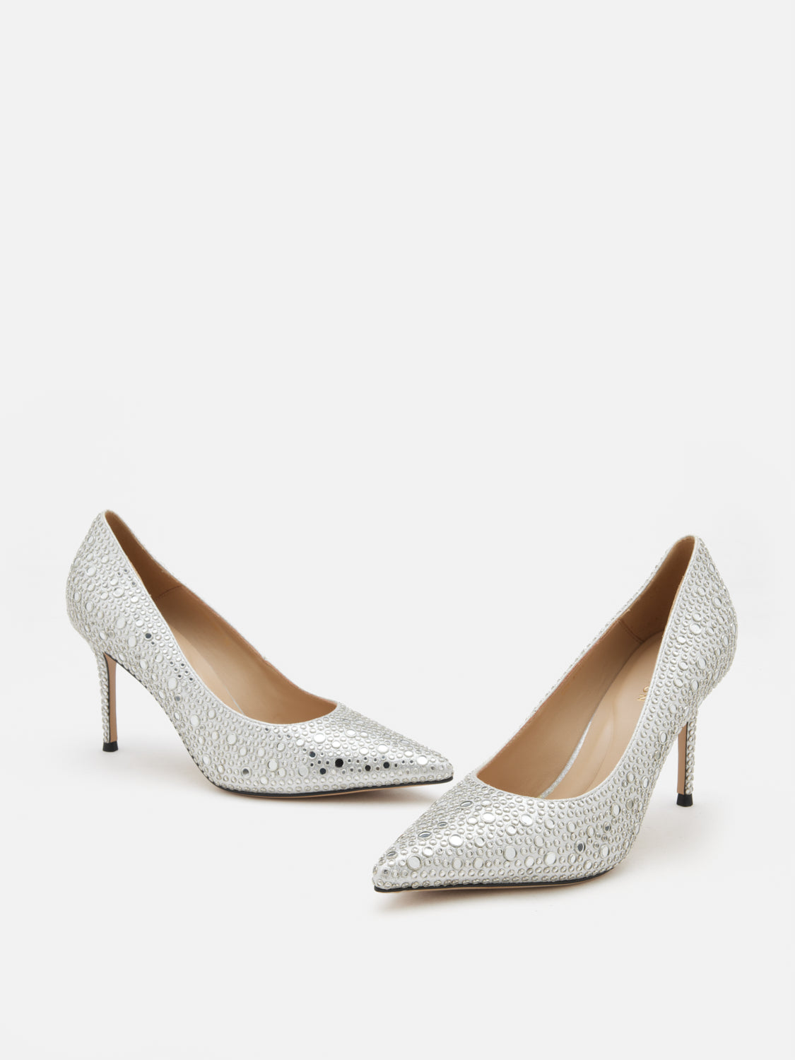 PAZZION, Amalisse Crystal Embellished Heels, Silver