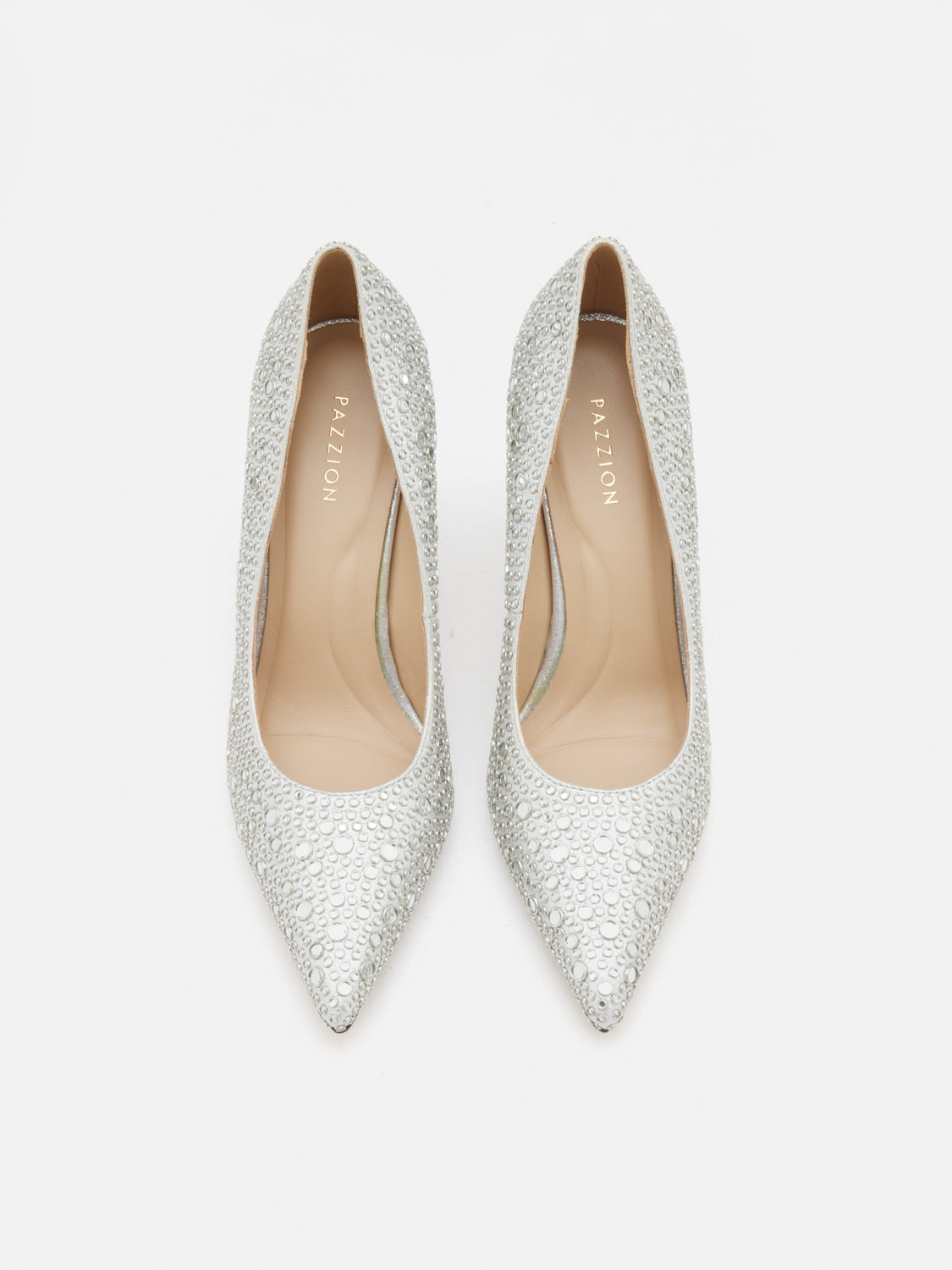 PAZZION, Amalisse Crystal Embellished Heels, Silver