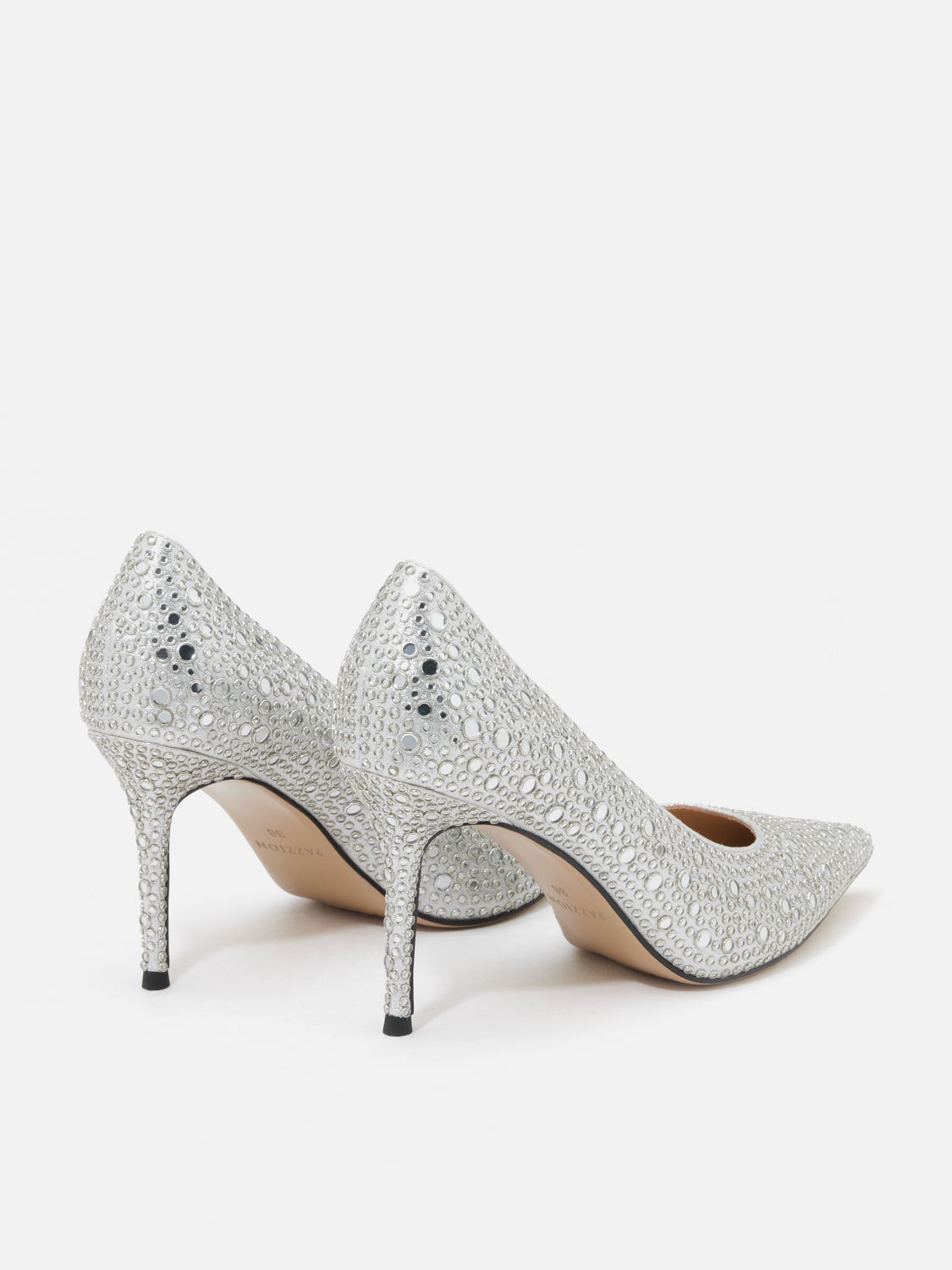 PAZZION, Amalisse Crystal Embellished Heels, Silver