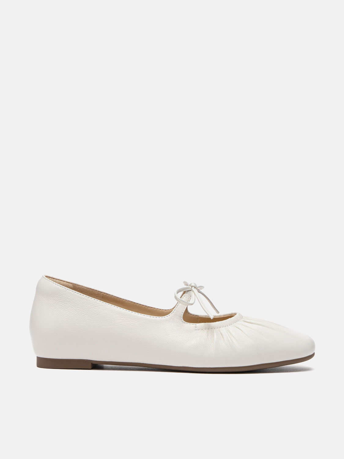 PAZZION, Angelica Bow Leather Mary Janes, Beige
