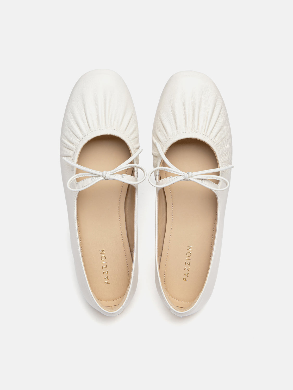 PAZZION, Angelica Bow Leather Mary Janes, Beige