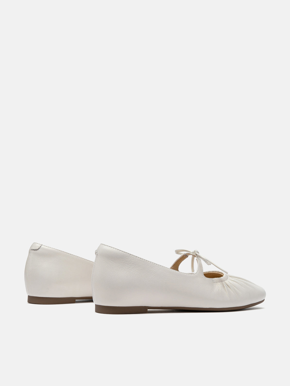 PAZZION, Angelica Bow Leather Mary Janes, Beige