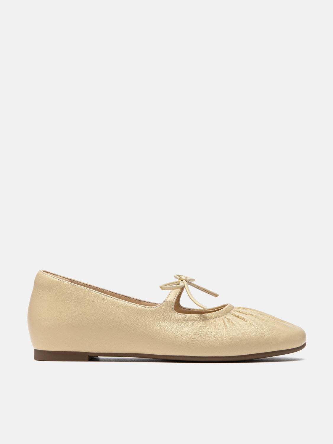 PAZZION, Angelica Bow Leather Mary Janes, Yellow