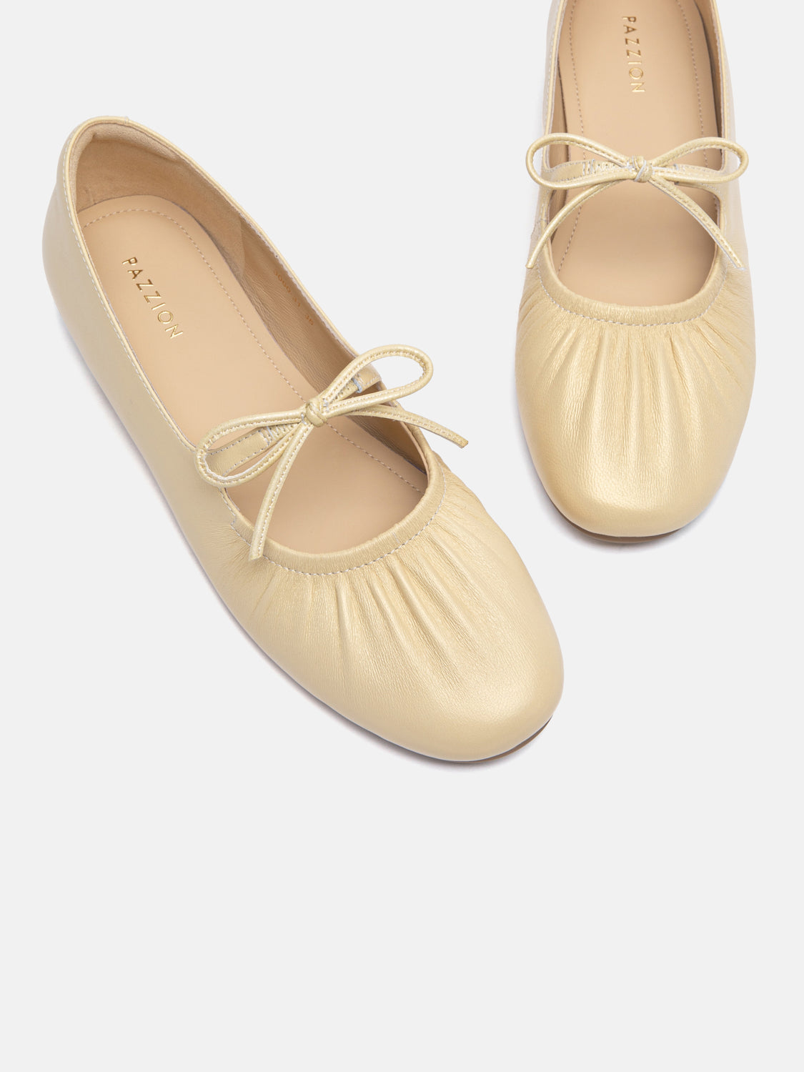 PAZZION, Angelica Bow Leather Mary Janes, Yellow