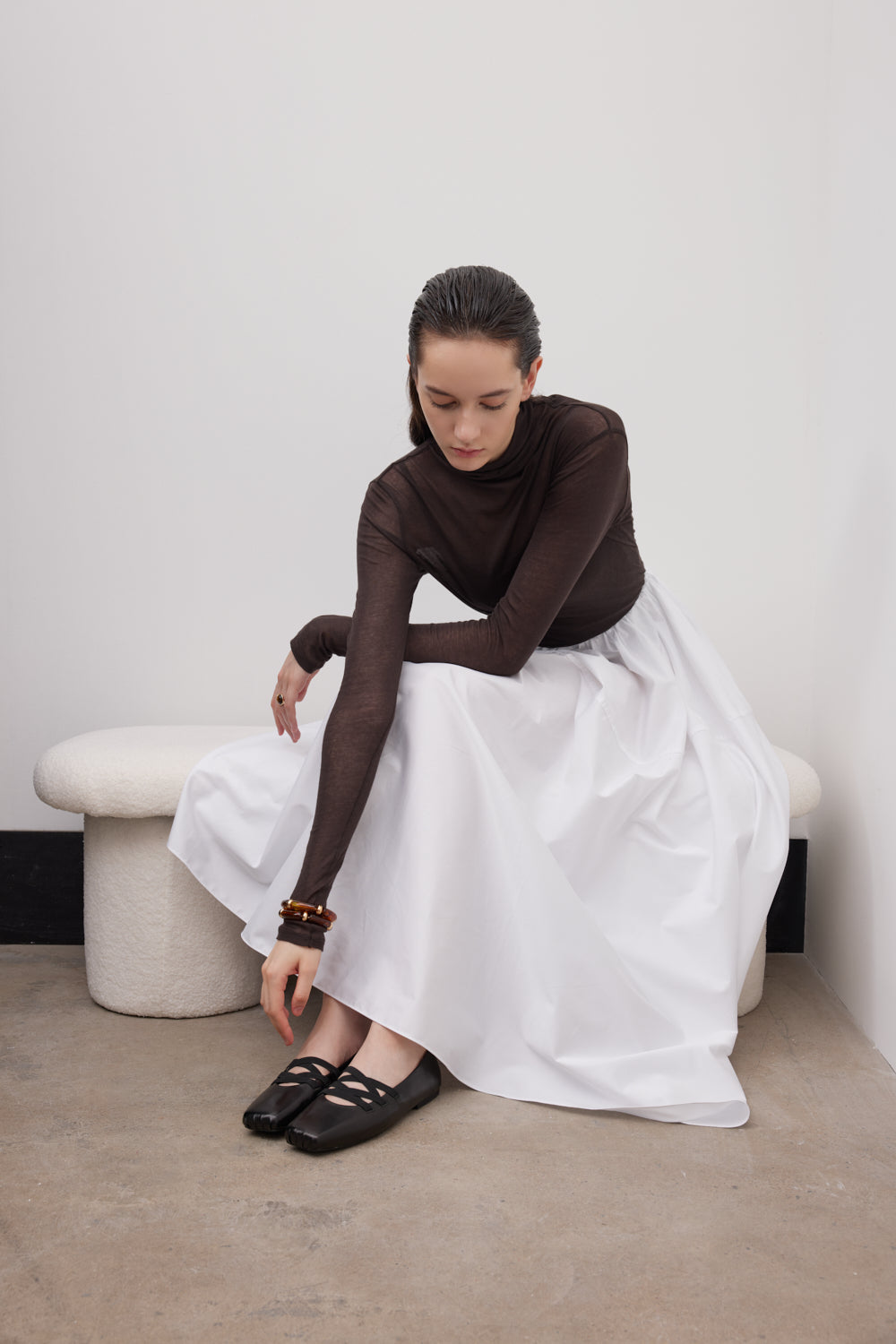 PAZZION, Angelica Square Toe Flats, Black