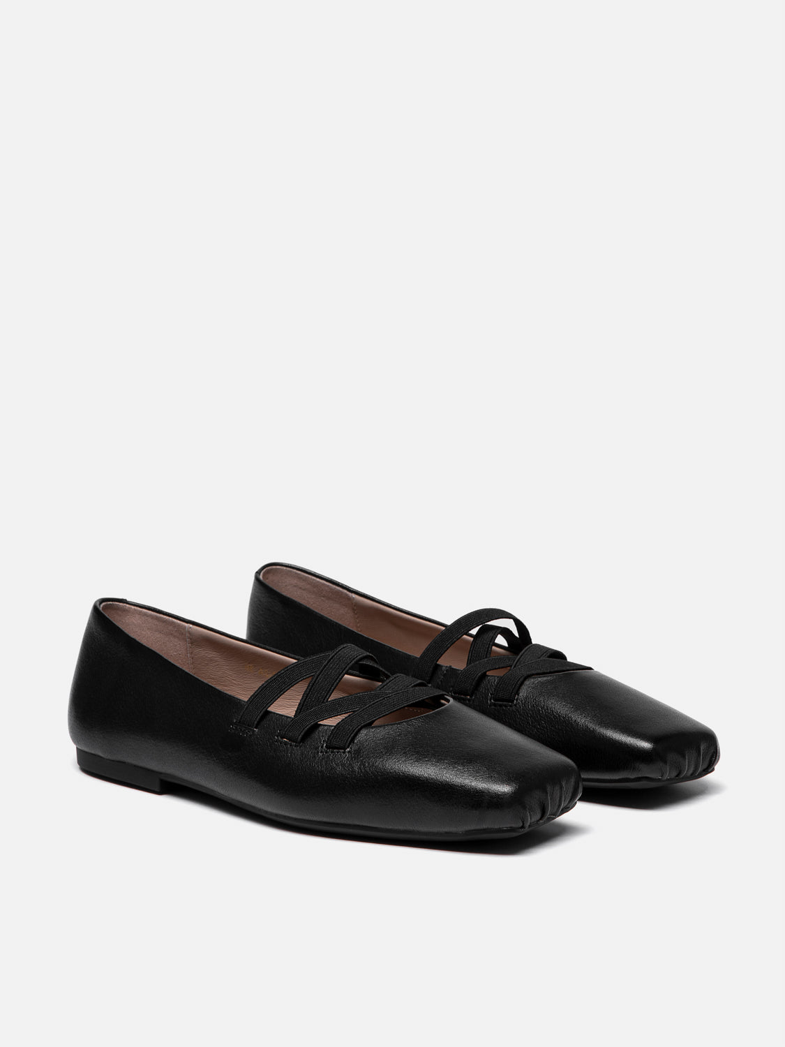 PAZZION, Angelica Square Toe Flats, Black
