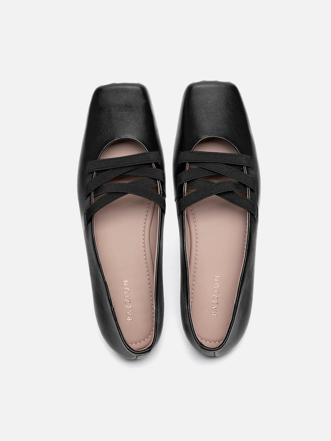 PAZZION, Angelica Square Toe Flats, Black