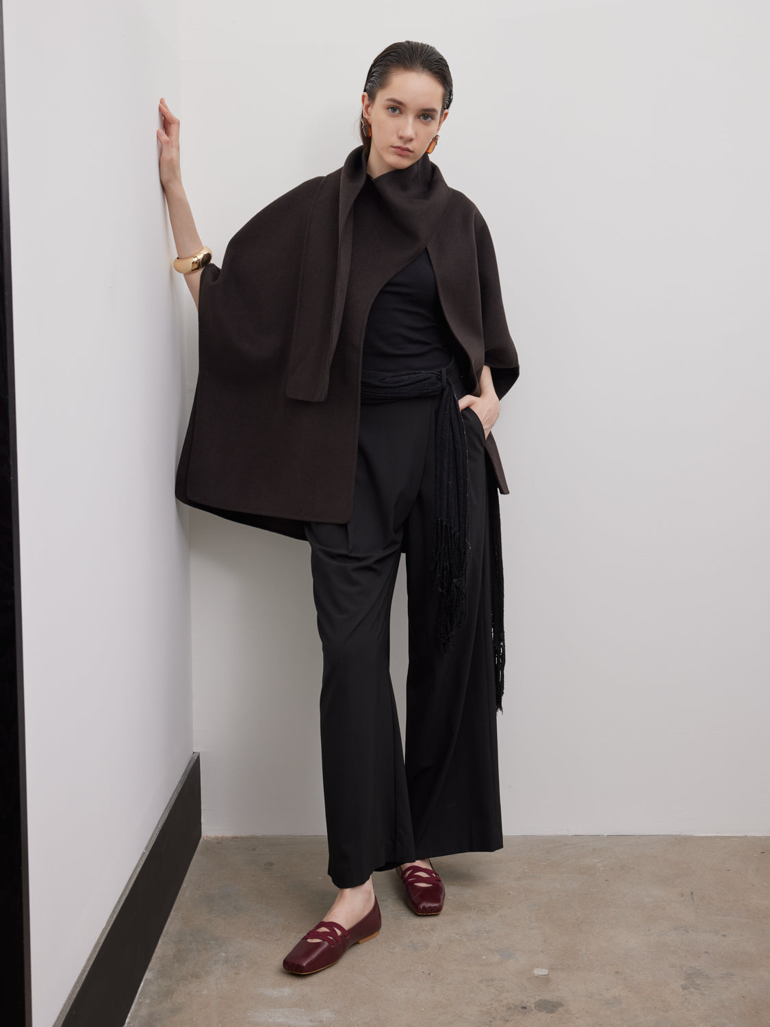 PAZZION, Angelica Square Toe Flats, Wine