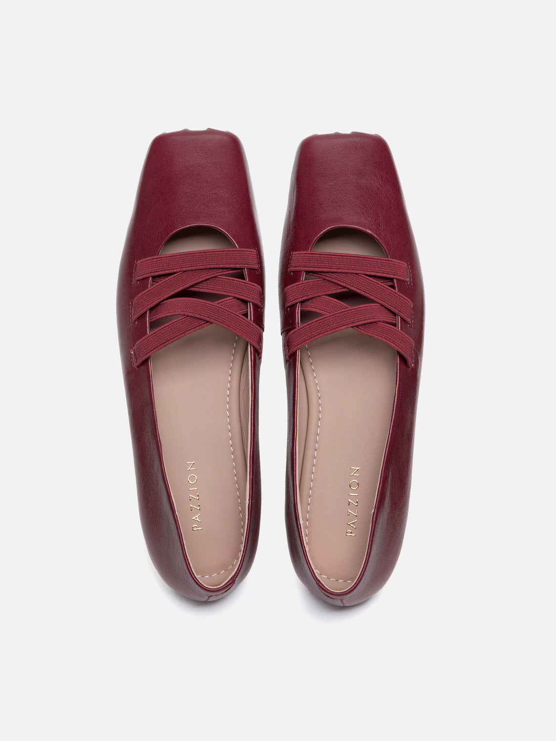 PAZZION, Angelica Square Toe Flats, Wine