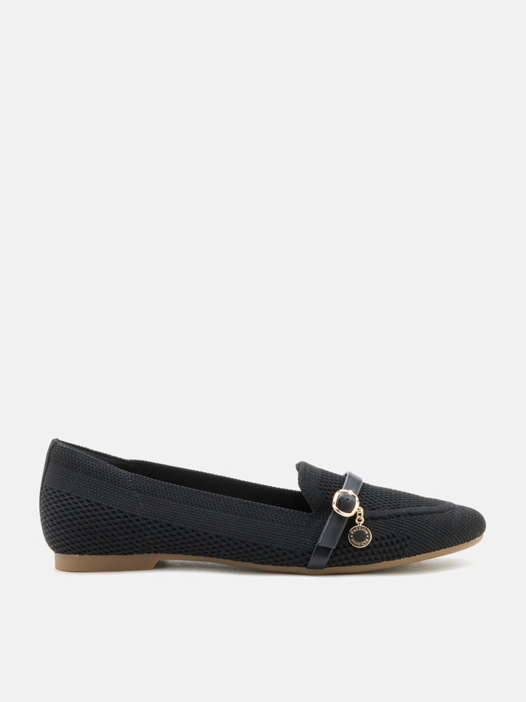PAZZION, Annabelle Flyknit Loafers, Black