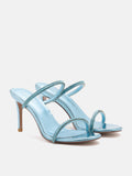 PAZZION, Annabeth Metallic Crystal Embellished Heel Sandals, Blue
