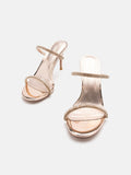 PAZZION, Annabeth Metallic Crystal Embellished Heel Sandals, Champagne