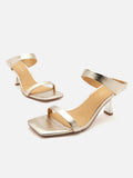 PAZZION, Annalise Metallic Heel Sandals, Gold