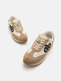 PAZZION, Arabella Suede Sneakers, Almond