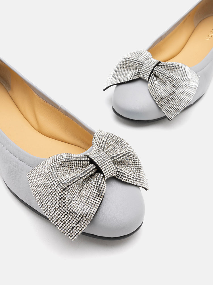 Arlene Diamante Bow Flats PAZZION