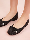 PAZZION, Astoria Glitter Bow Flats, Black