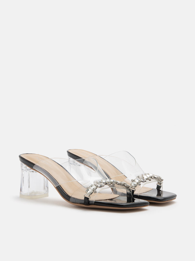 Clear strap 2025 heels low