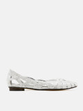 PAZZION, Aurora Glitter Weaved Flats, Silver