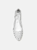 PAZZION, Aurora Glitter Weaved Flats, Silver