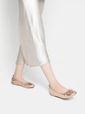 PAZZION, Avery Bow Covered Flats, Champagne