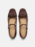 PAZZION, Aylin Silk Double Bow Mary Janes, Brown