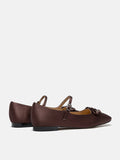 PAZZION, Aylin Silk Double Bow Mary Janes, Brown