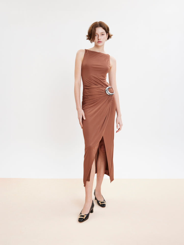 PAZZION, Azalea Buckle Low Block Heels, Black