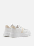 PAZZION, Bailey Accent Leather Sneakers, Almond