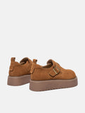 PAZZION, Bailey Suede Flatform Loafers, Camel