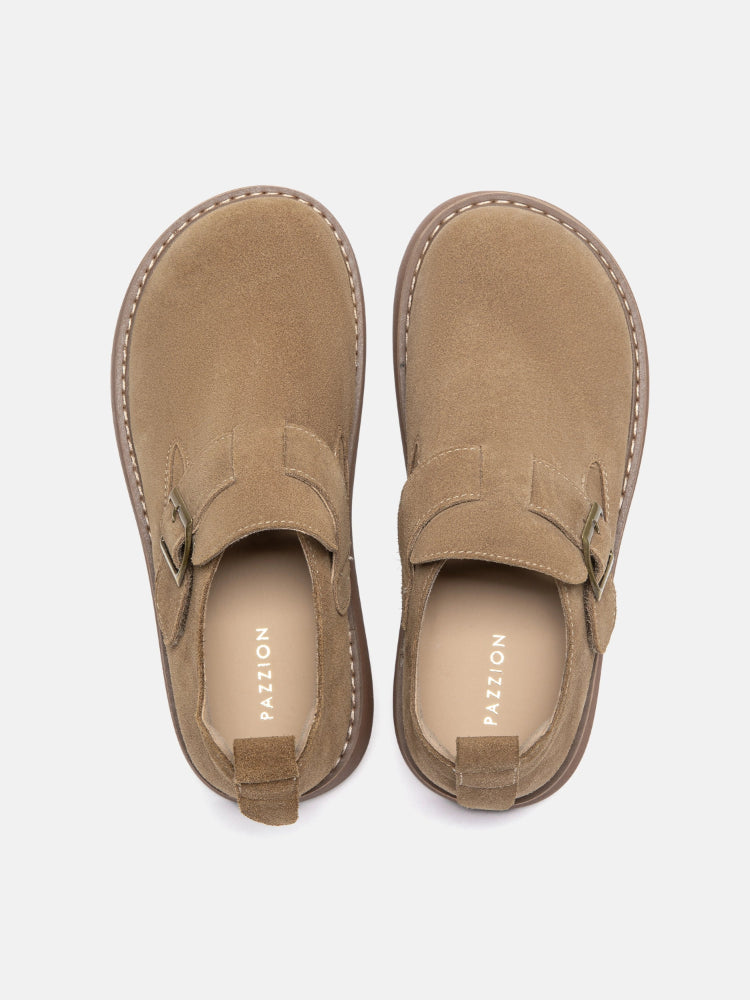 PAZZION, Bailey Suede Flatform Loafers, Khaki