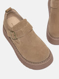 PAZZION, Bailey Suede Flatform Loafers, Khaki