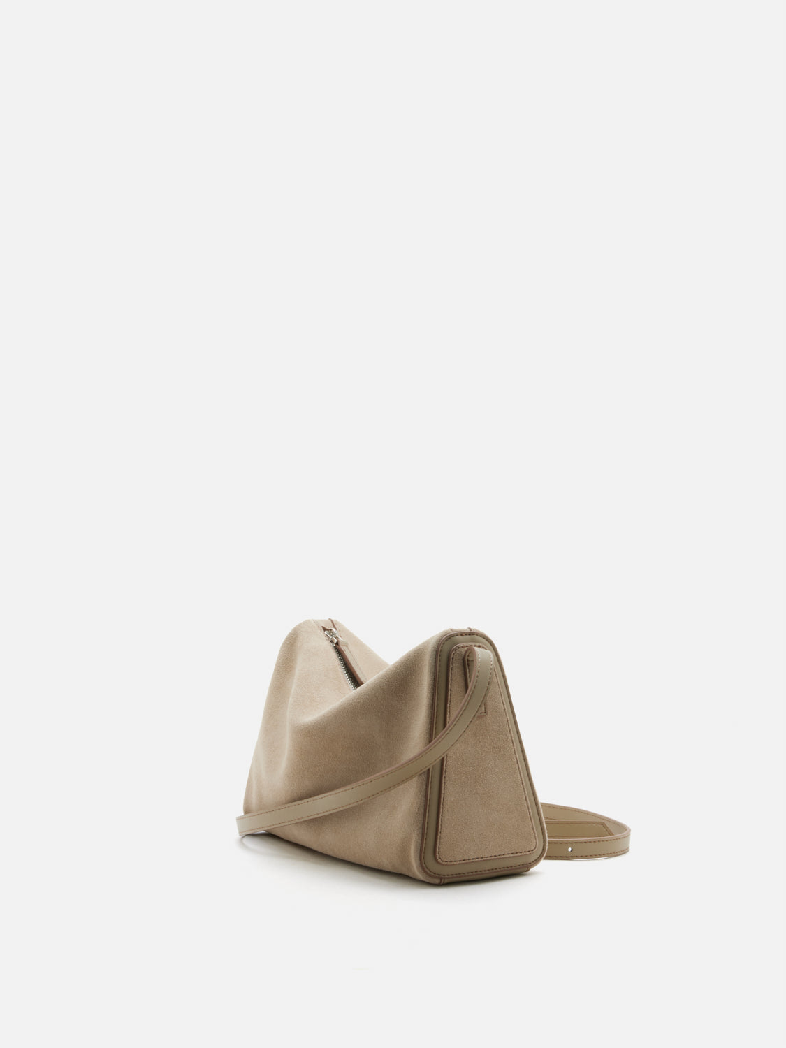 PAZZION, Bellarise Suede Shoulder Bag, Lightkhaki
