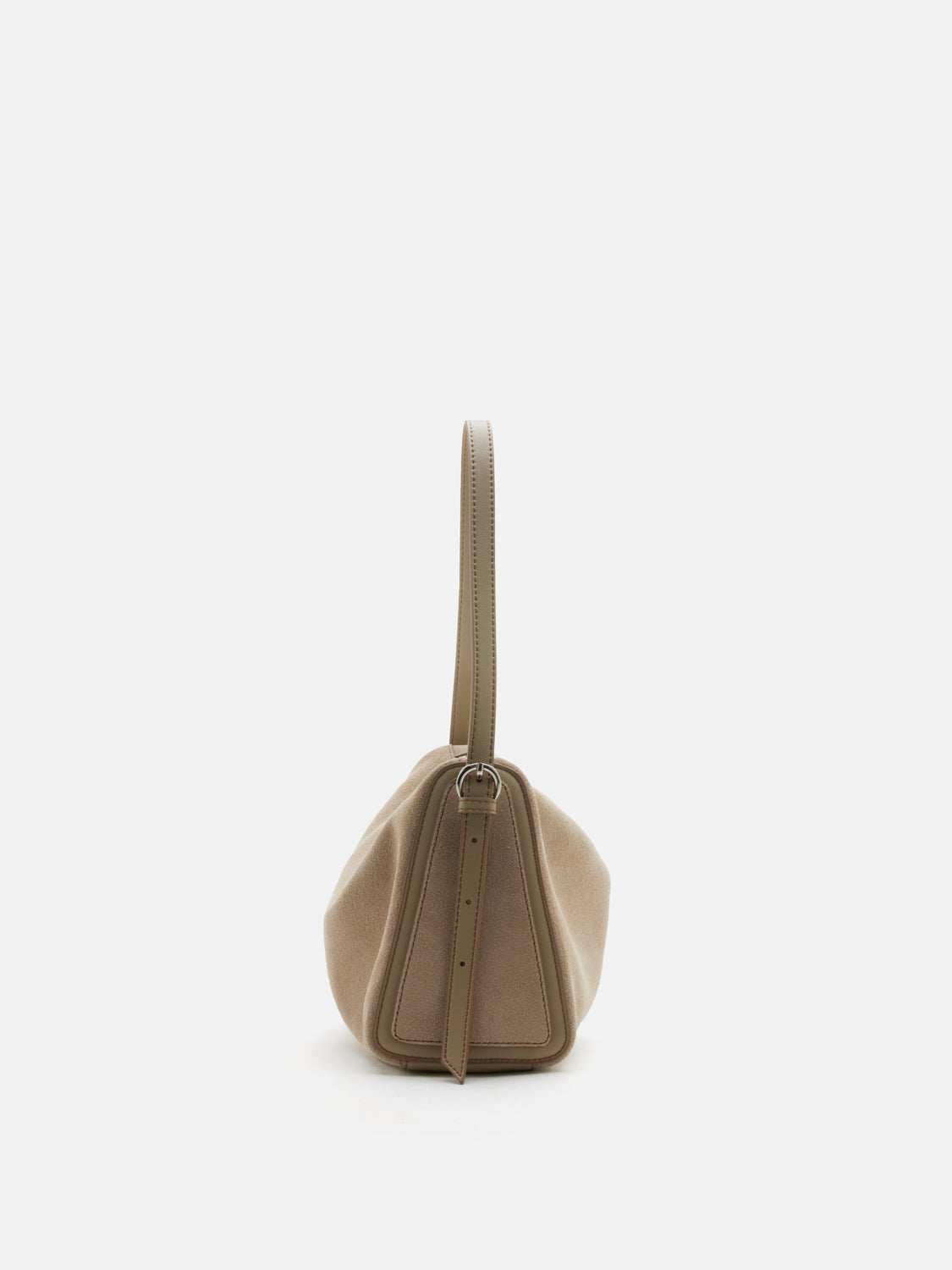 PAZZION, Bellarise Suede Shoulder Bag, Lightkhaki