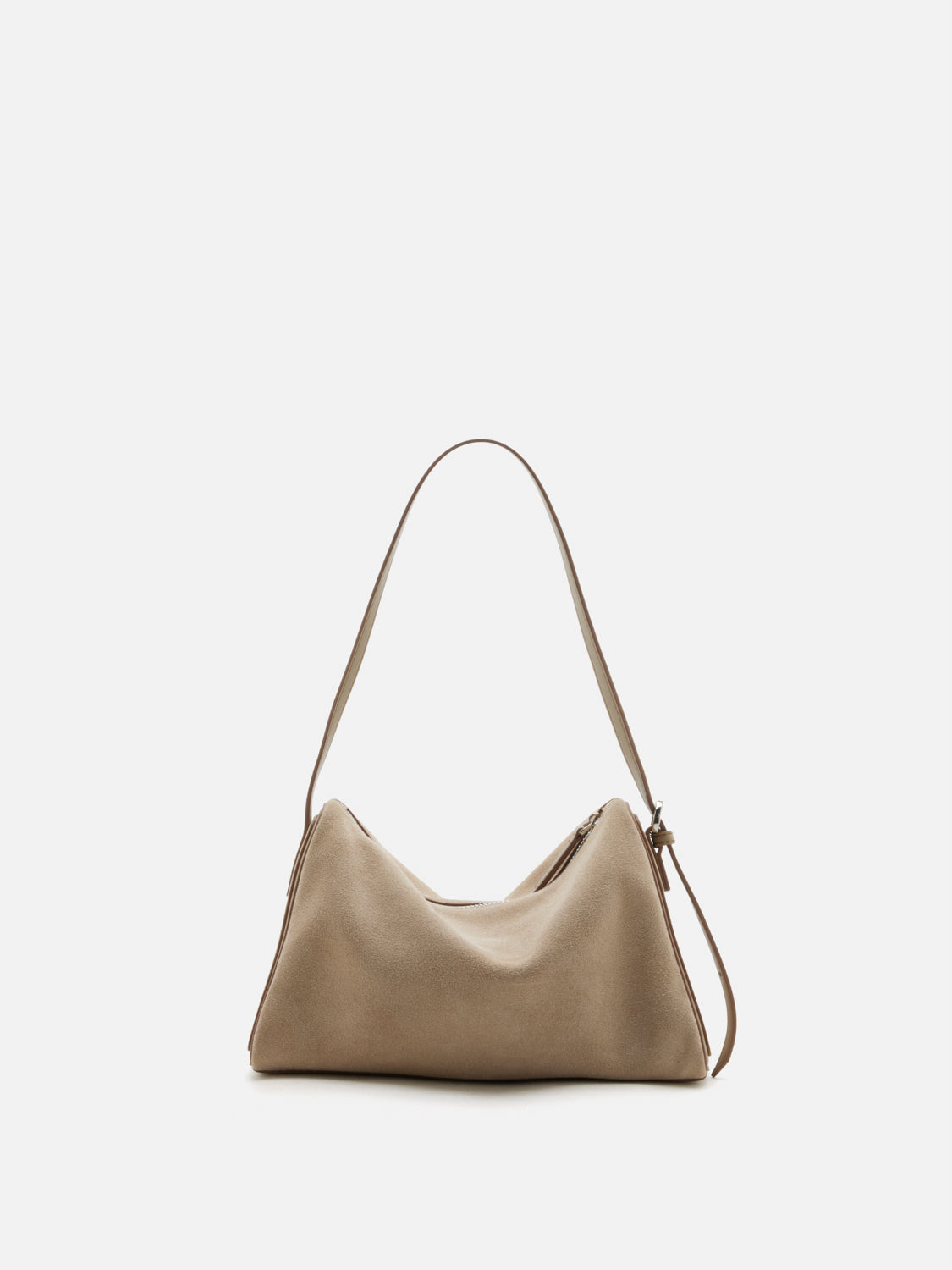 PAZZION, Bellarise Suede Shoulder Bag, Lightkhaki