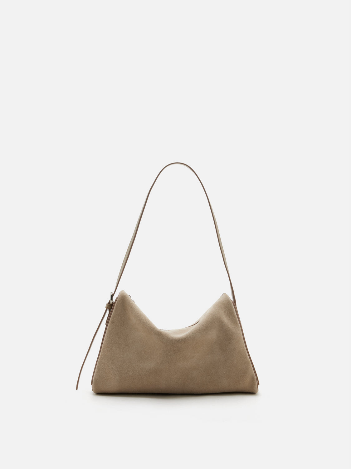 PAZZION, Bellarise Suede Shoulder Bag, Lightkhaki
