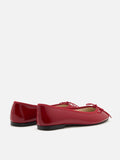 PAZZION, Belmara Bow-Tied Leather Ballet Flats, Red