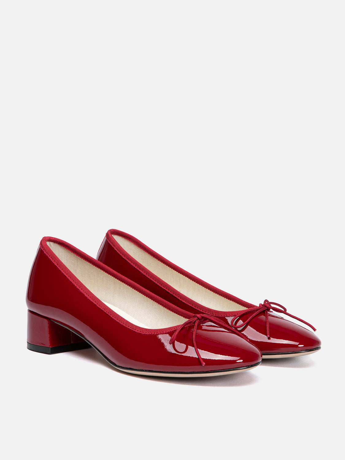 PAZZION, Belmara Bow-Tied Patent Leather Heels, Red