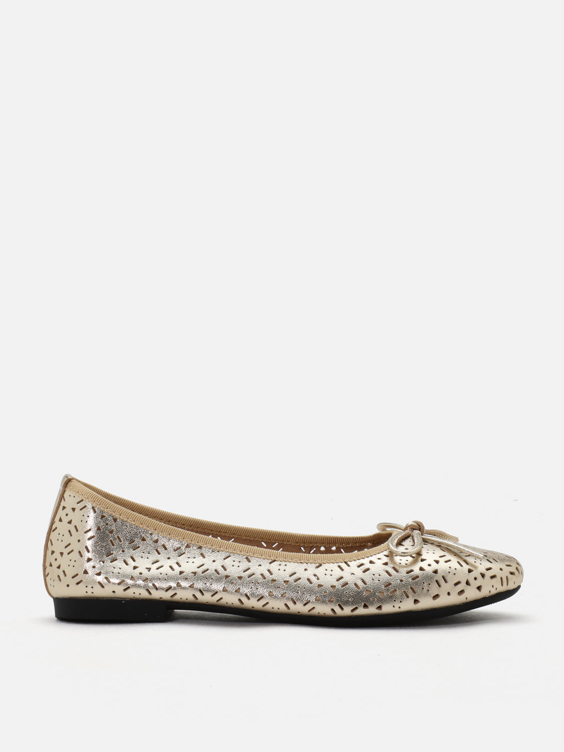 PAZZION, Bernadette Perforated Leather Flats, Gold