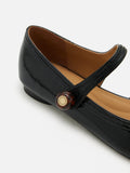 PAZZION, Bette Beaded Buckle Mary Janes, Black