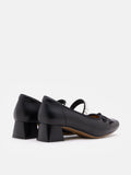 PAZZION, Billie Crystal-Embellished Bow Mary Jane Heels, Black